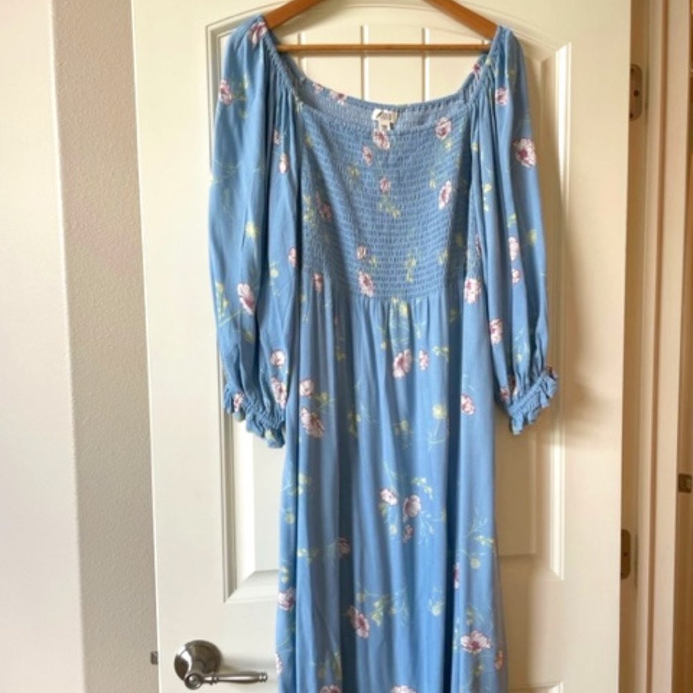 Coastal Cowgirl Smocked Sundress, 3/4 sleeves - PXXL